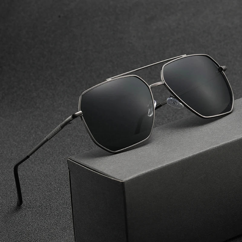 New Fashion Men Sunglasses Pilot Classic Driving Sun Glasses Metal Frame Mirror Leisure Fishing Business Men/women Eyeglassuv400