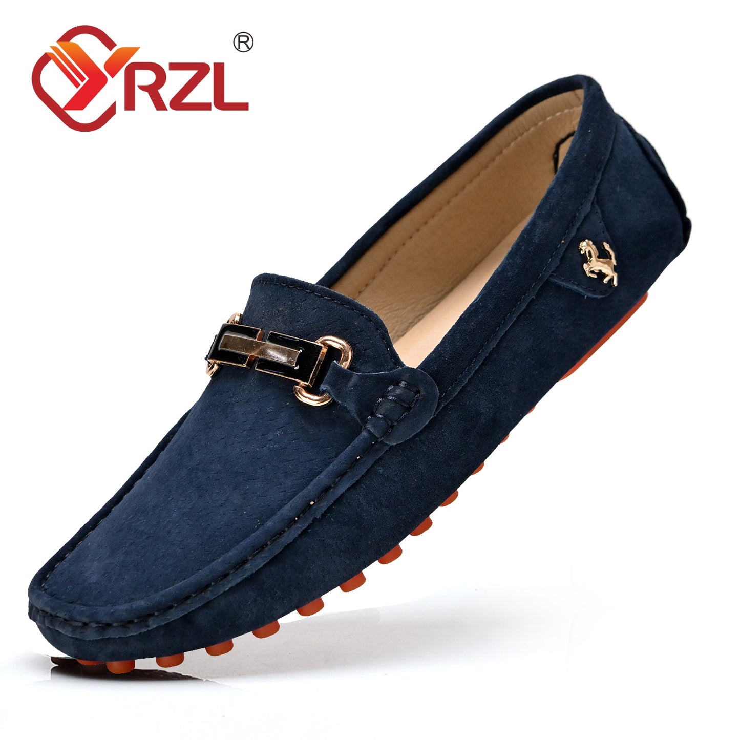 YRZL Loafers Men Big Size 48 Soft Driving Moccasins High Quality Flats Genuine Leather Shoes Men Slip-on Suede Loafers for Men