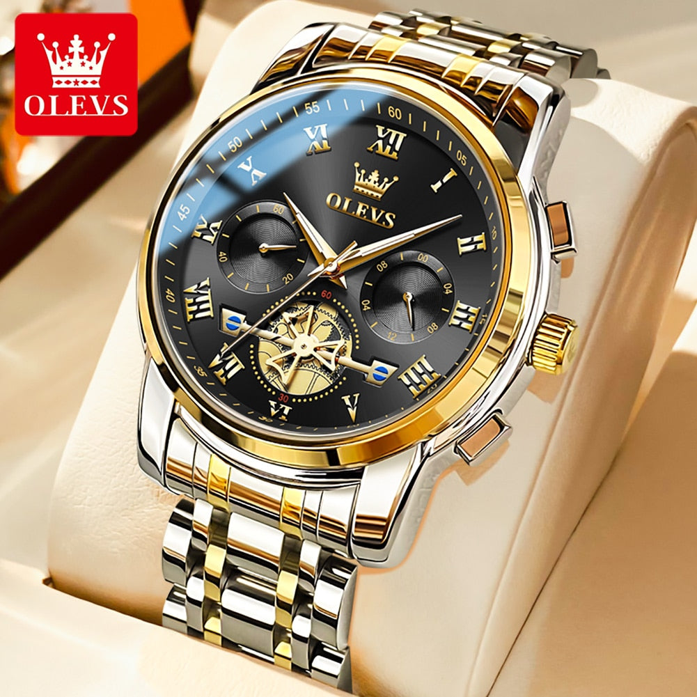 OLEVS Top Brand Men&#39;s Watches Classic Roman Scale Dial Luxury Wrist Watch for Man Original Quartz Waterproof Luminous Male reloj