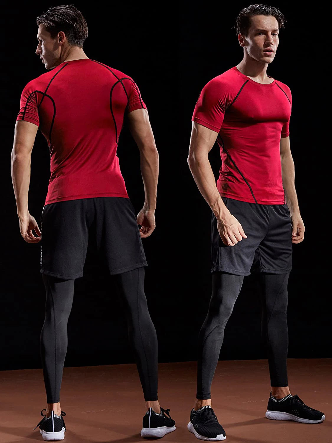 Compression T Shirt Men Summer Sportswear Running T-shirt Elastic Quick Dry Sport Tops Tee Athletic Gym Workout Shirts Men