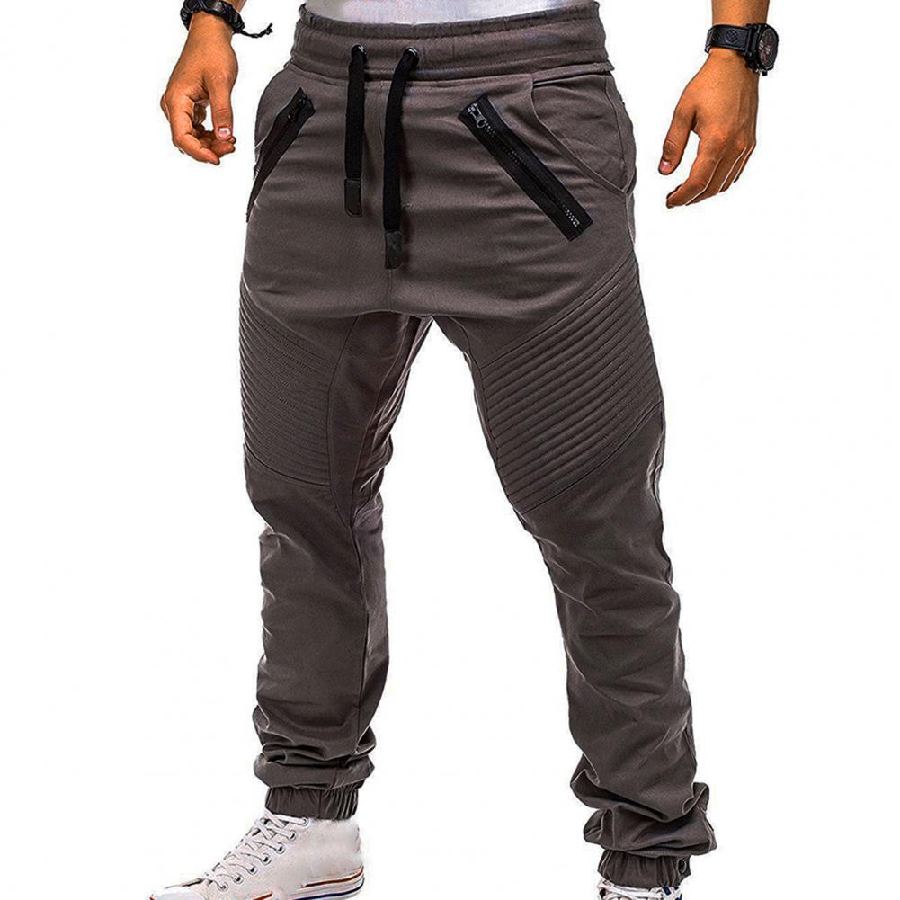 Clothes  Stylish Men Drawstring Adjustable Pockets Pants Men Trousers Stripes   for Jogging