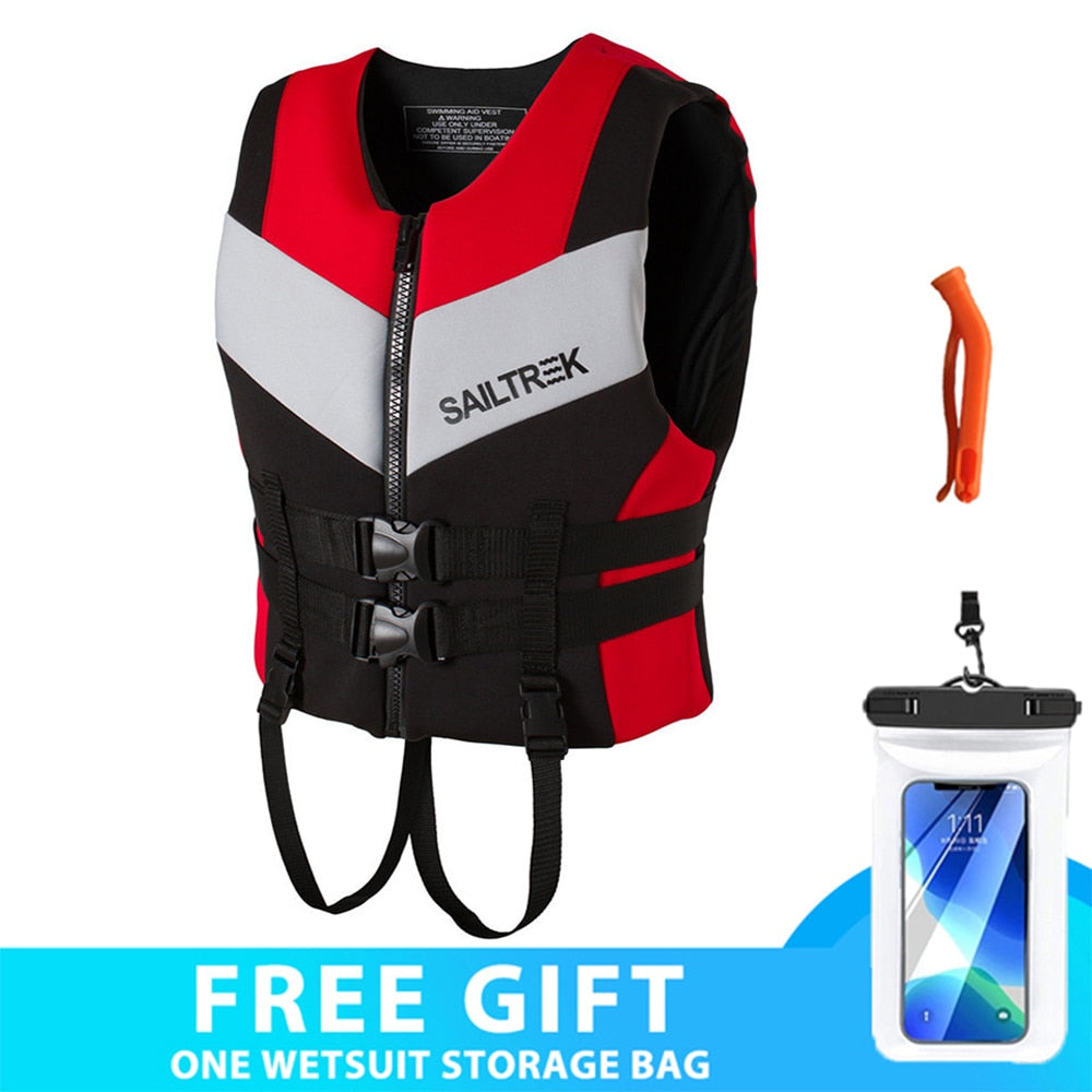 Life Jacket For Adult Big Buoyancy Neoprene Life Vest Surf Raft Kayak Fishing Jet Ski Water Sport Swimming Rescue Life Jackets