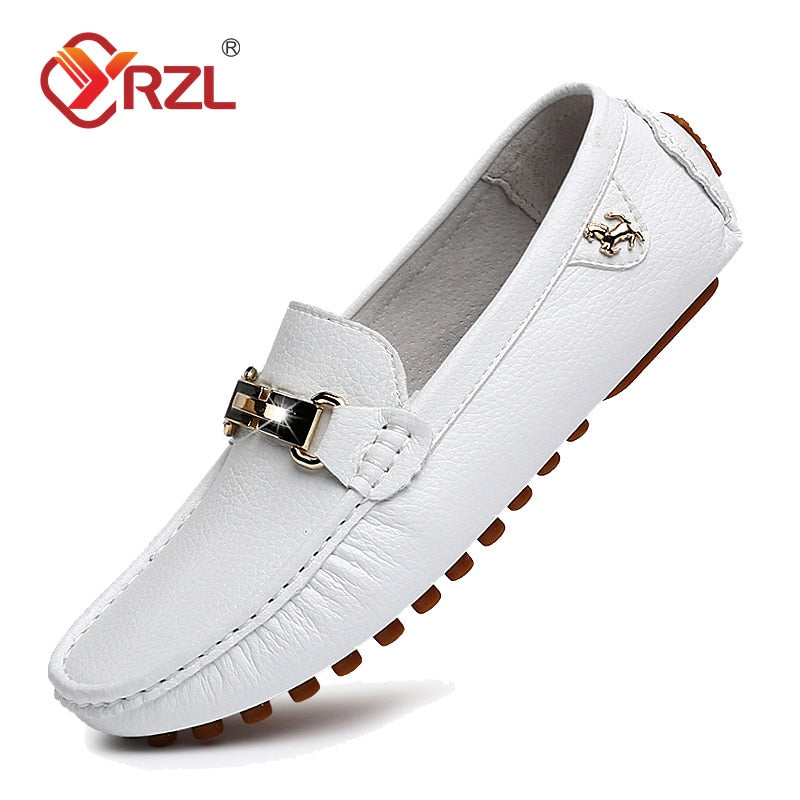 YRZL Leather Loafers for Men Handmade Moccasins Men Shoes Flats Casual Leather Shoes for Men Luxury Comfy Mens Loafers Size 47