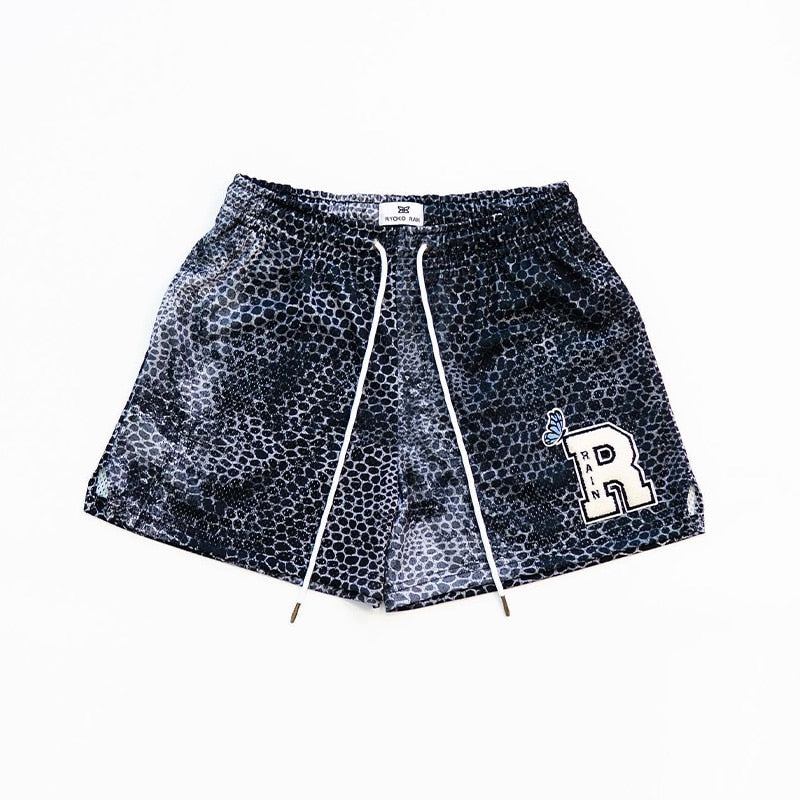 RYOKO RAIN New summer men&#39;s shorts men and women&#39;s fashion beach seaside casual shorts mesh sports quick-drying quarter pants