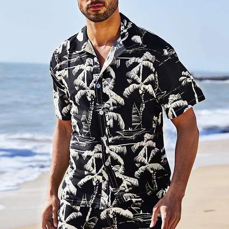 Hawaiian Shirt For Mens 2023 3D Print Short Sleeve Blouse Beach Holiday Top Tee Summer Oversized Men&#39;s Clothing Camisa Masculina