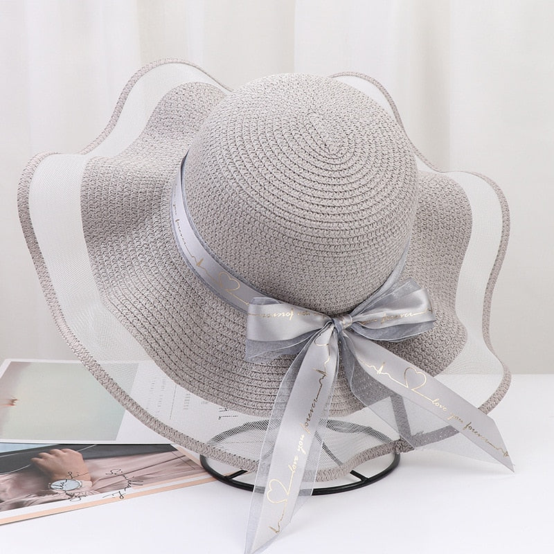 New summer floppy wide brim sun hat  Women Straw hat Cap Outdoor holiday Lady beach Casual floral Panama hat