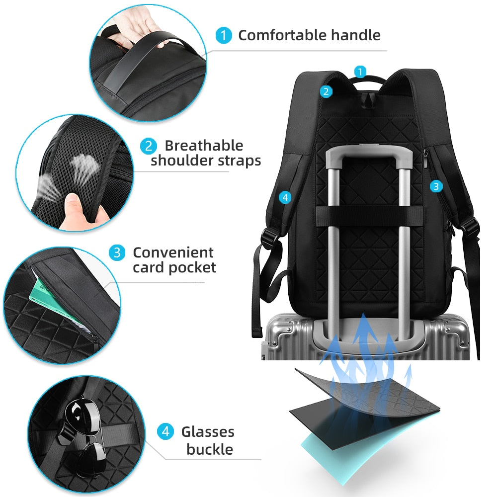 Heroic Knight Backpack Men&#39;s Expandable Laptop Backpack 15.6 Inch Waterproof Rucksack Travel Backpack Women Man Office College