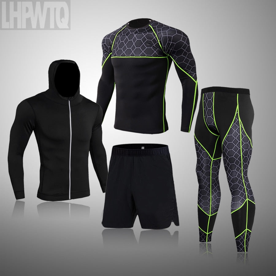 Men's Gym Tights Training Clothes Workout Jogging Sports Set Running Rashguard Tracksuit Compression Sportswear Suits For Men