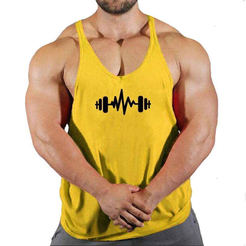 New Arrivals Bodybuilding stringer tank top man Cotton Gym sleeveless shirt men Fitness Vest Singlet sportswear workout tanktop