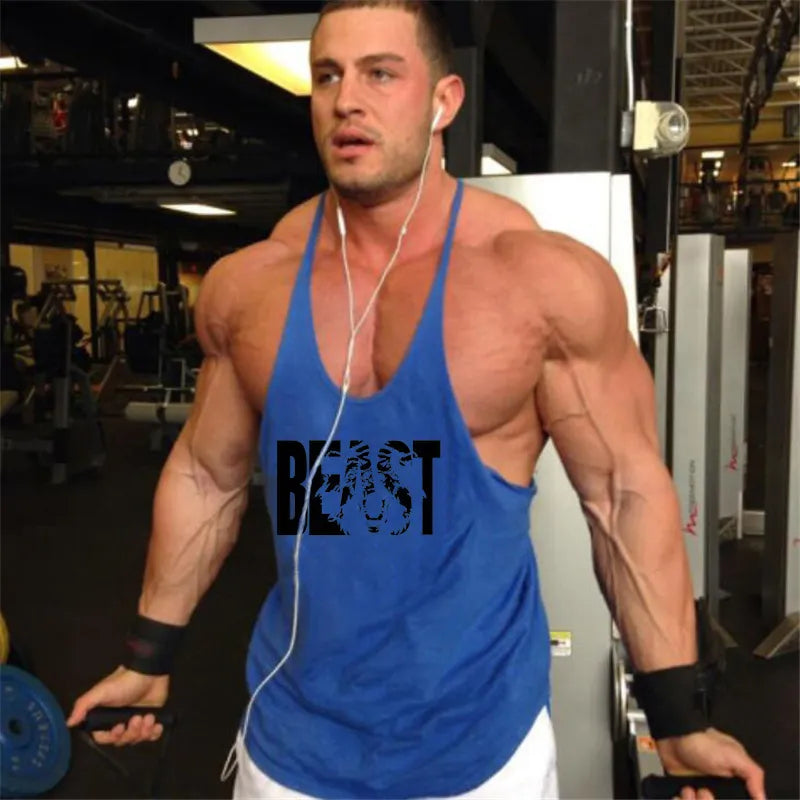 Cotton Gyms Tank Tops Men Sleeveless Tank Tops For Boys Bodybuilding Clothing Undershirt Fitness Stringer Vest