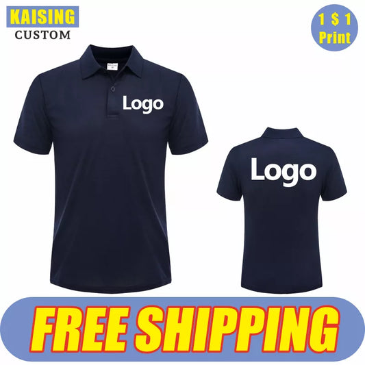 Causal Polo Shirt Custom Logo Printed Text Picture Brand Embroidery Personal Design Breathable Men And WomenTops