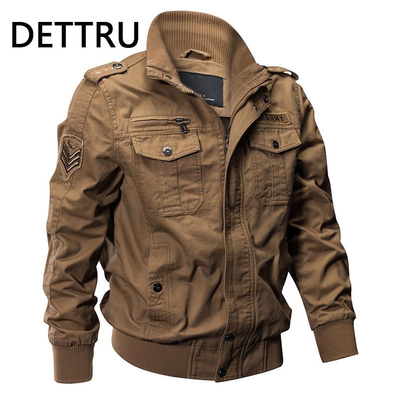 DETTRU Military Pilot Jackets Men Bomber Cotton Coat Tactical Army Jacket Male Casual Air Force Flight Jacket Size M-6XL