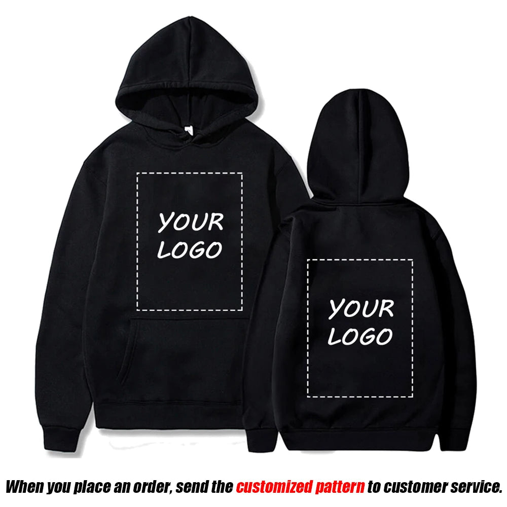 Custom Hoodie Sweatshirts Men Design Your Logo Fleece Hooded Clothes Women Harajuku Outerwear Y2k Plus Size Hoody 4XL