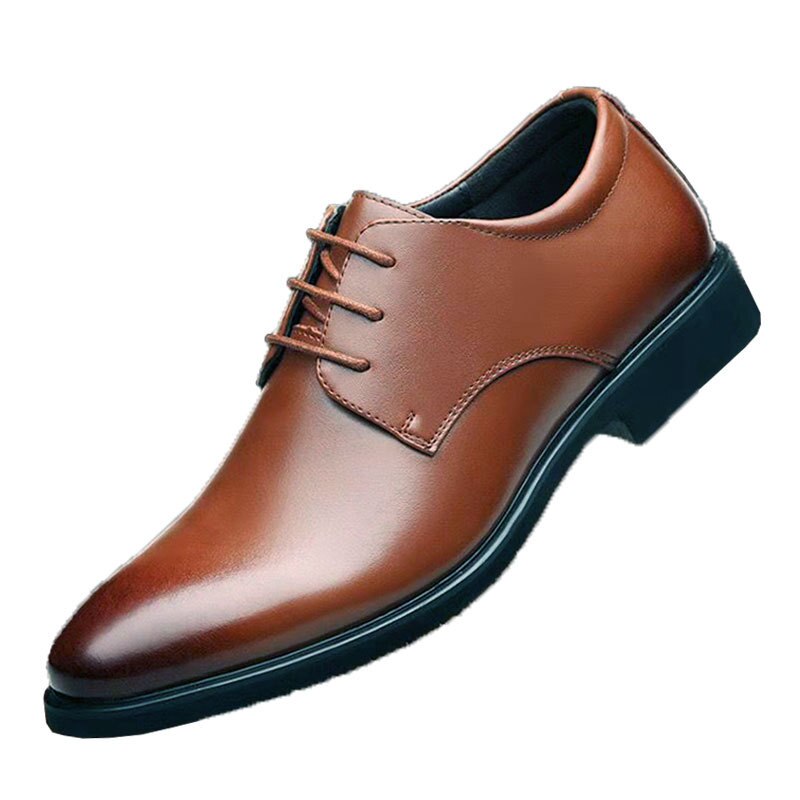 Breathable Leather Shoes Black Soft Leather Soft Bottom Spring And Autumn Best Man Men&#39;s Business Formal Wear Casual Shoe