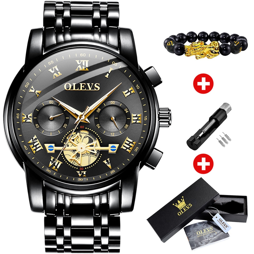 OLEVS Top Brand Men&#39;s Watches Classic Roman Scale Dial Luxury Wrist Watch for Man Original Quartz Waterproof Luminous Male reloj