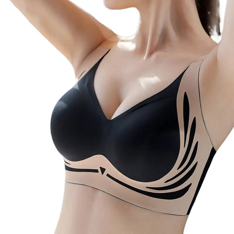 Womens Push Up Bra Running Shock-Absorbing Sports Fixed Cup Bra Shapewear Comfy For Women Sports Bra