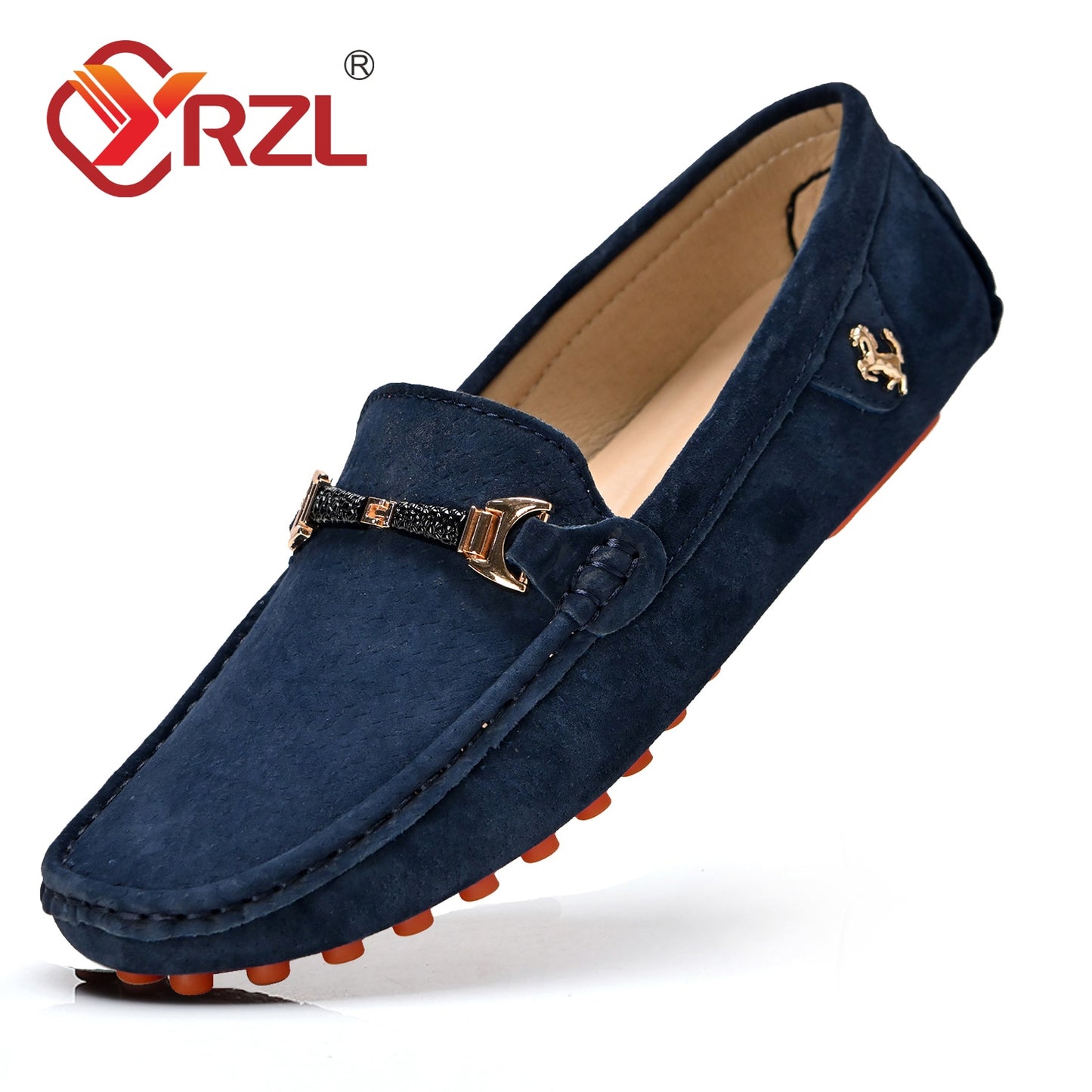 YRZL Loafers Men Big Size 48 Soft Driving Moccasins High Quality Flats Genuine Leather Shoes Men Slip-on Suede Loafers for Men