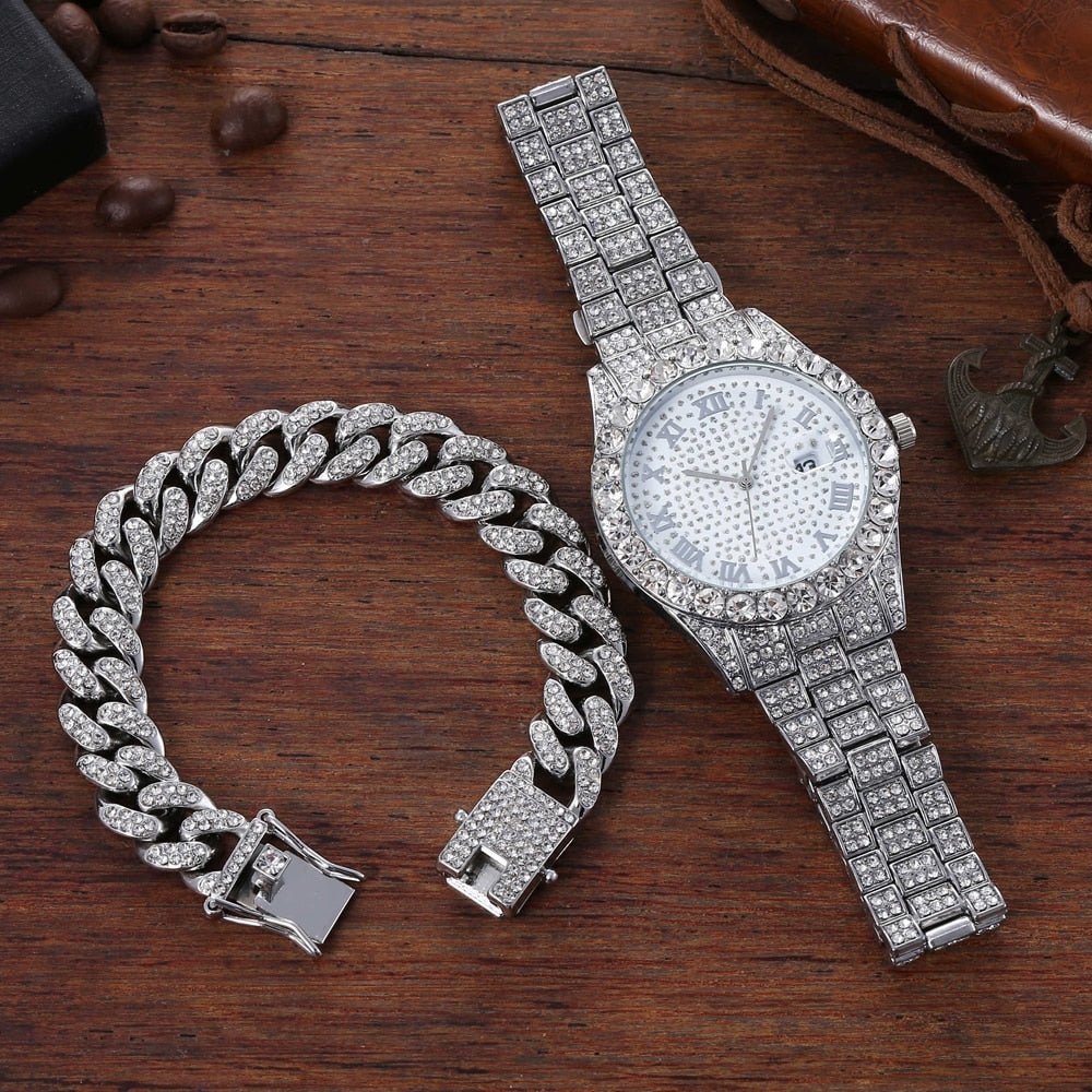 Diamond Men Women Watches Gold Watch Ladies Wrist Watch Luxury Rhinestone Unisex Bracelet Watches Female Clock Relogio Feminino