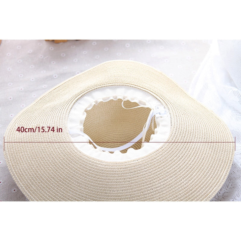 New Simple Foldable Wide Brim Floppy Girls Straw Hat Sun Hat Beach Women Summer Hat UV Protect Travel Cap Lady Cap Female