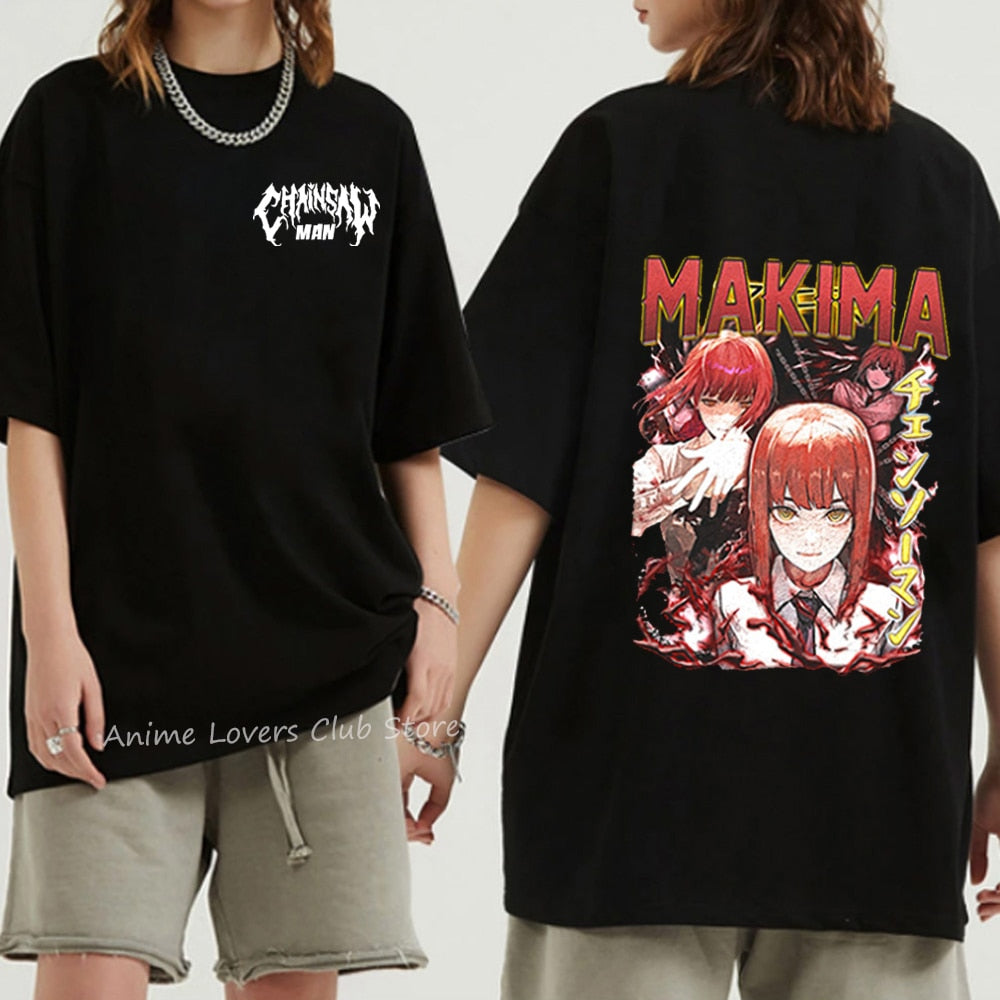 Chainsaw Man T Shirts Anime Printed T-shirt Denji Pochita Summer Loose Short Sleeve Bottoming Shirt 100% Cotton T-shirts