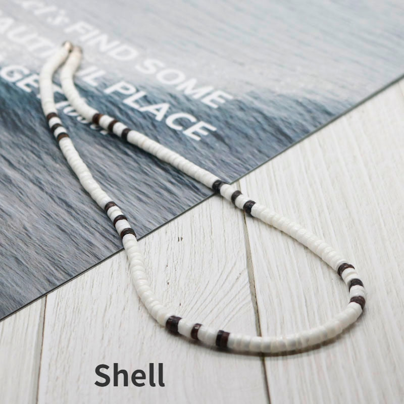 Summer Beach Bohemia Surfer Necklace For Men Simple Geometric Tribal Ethnic Coconut Shell Beaded Necklace Men Jewelry