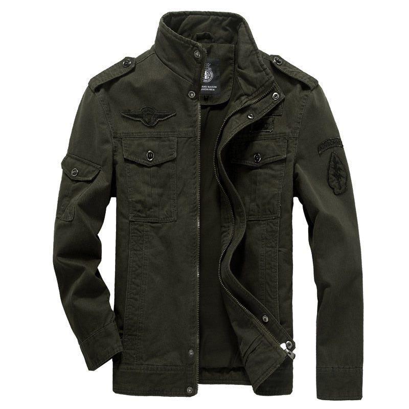 Men Military Jackets Spring Autumn Cargo Coats Bomber Jackets Good Quality New Male Cotton Outerwear Slim Fit Coats Size 5XL