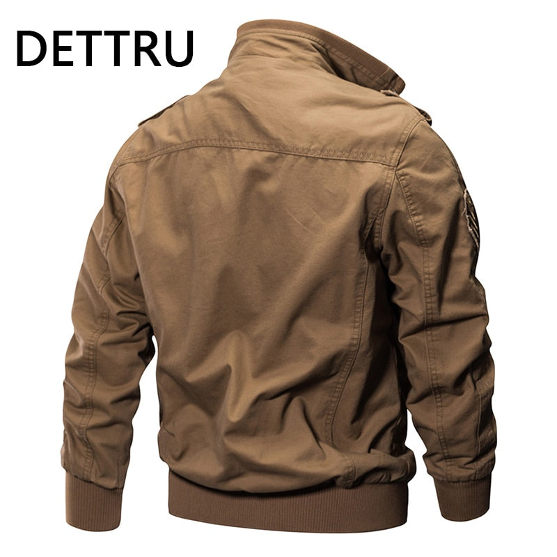 DETTRU Military Pilot Jackets Men Bomber Cotton Coat Tactical Army Jacket Male Casual Air Force Flight Jacket Size M-6XL