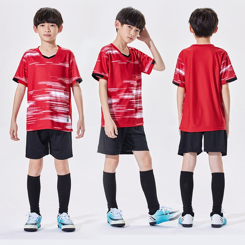 Wholesale Custom 100% Polyester Cheap Children&#39;s Soccer Jerseys Breathable Football Jersey Sets Soccer Uniform Set For Kids Y305