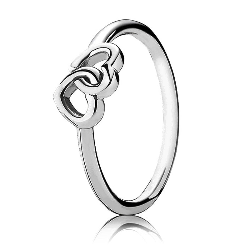 Wholesale 925 Silver Europe Signature Love Knot Radiant Teardrop Timeless Elegance Allure Heart clover Ring for Women Jewelry