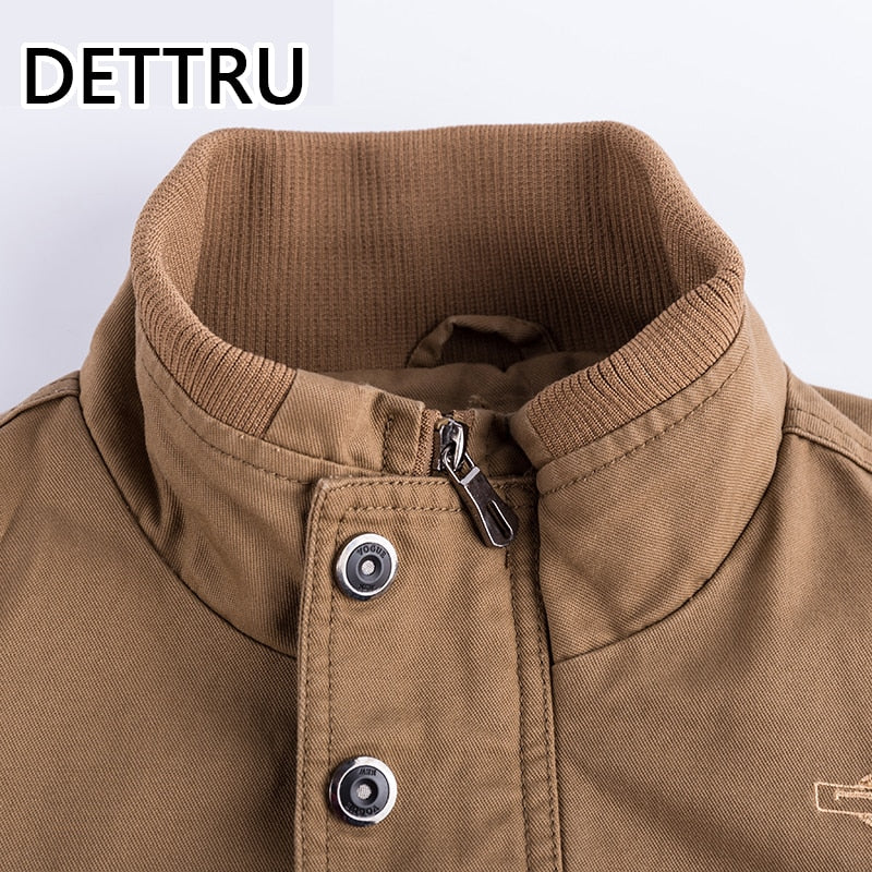 DETTRU Military Pilot Jackets Men Bomber Cotton Coat Tactical Army Jacket Male Casual Air Force Flight Jacket Size M-6XL