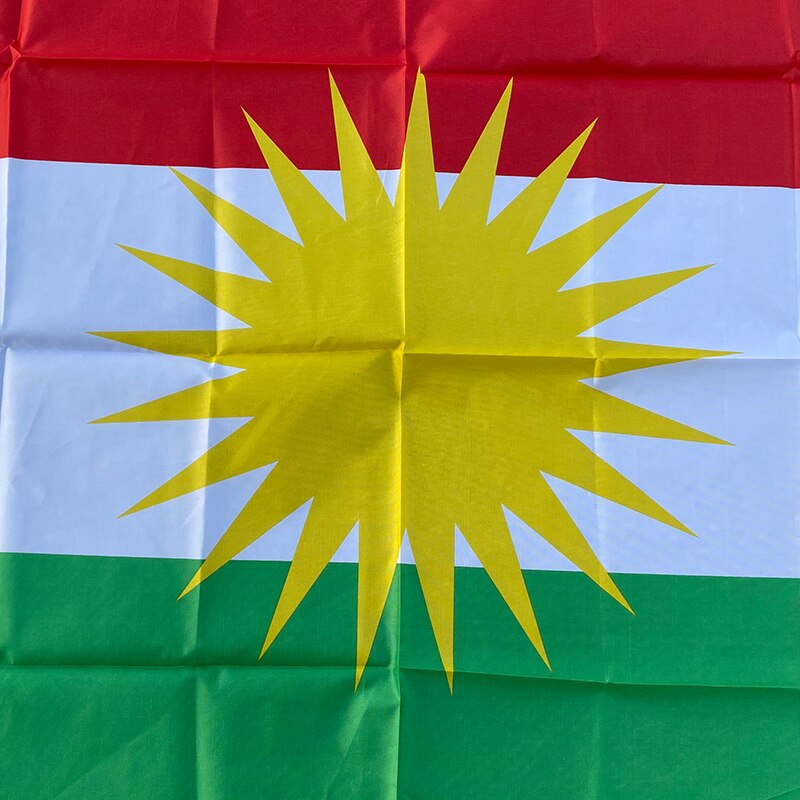 Kurdish flag 90*150cm Kurdistan Flag Kurdish Polyester Hanging Flag and Bannes 2 Sides Printed Home flag