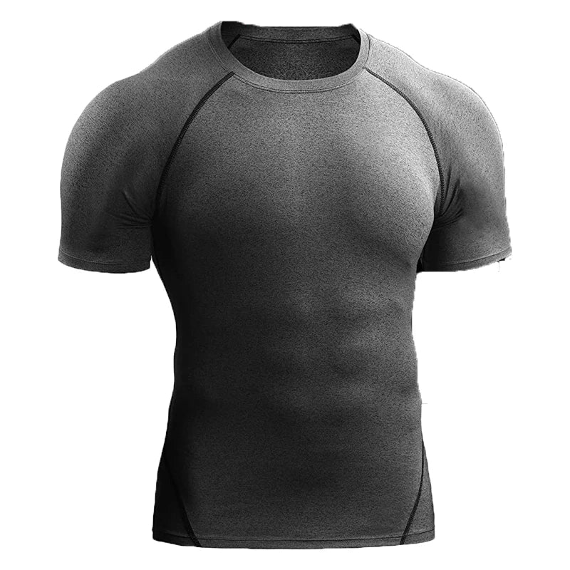 Compression T Shirt Men Summer Sportswear Running T-shirt Elastic Quick Dry Sport Tops Tee Athletic Gym Workout Shirts Men