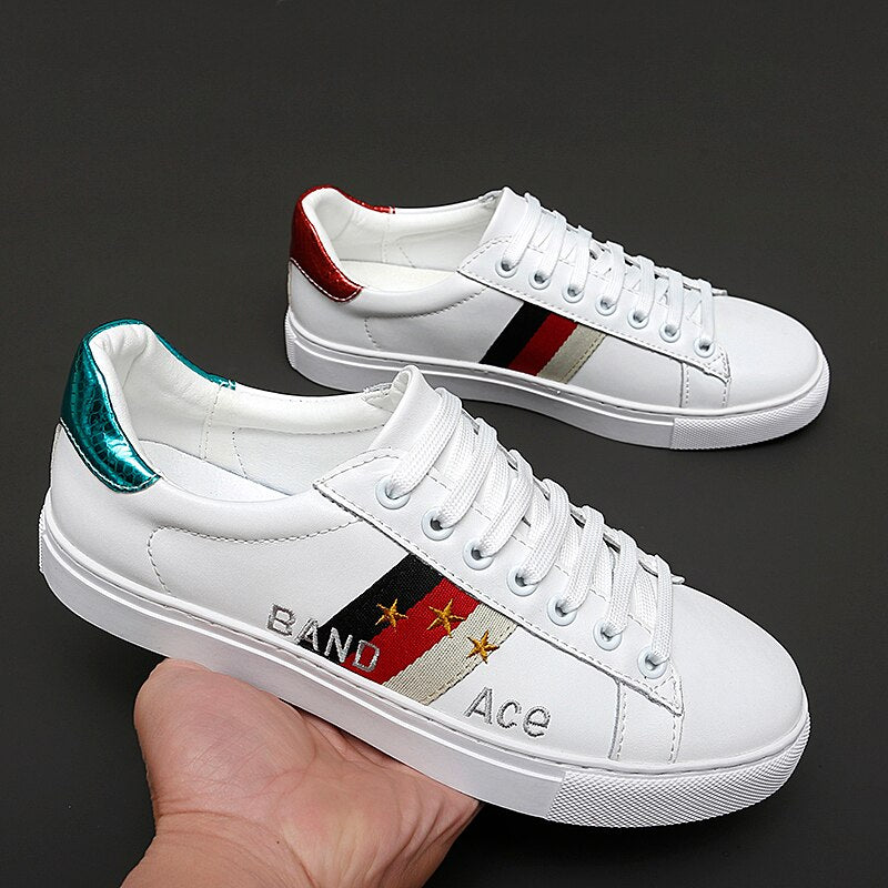 Genuine Leather Running White Mens Sport Casual Shoes for Men Girls Boy Platform Male Women Designer Luxury Sneakers Chunky 2023