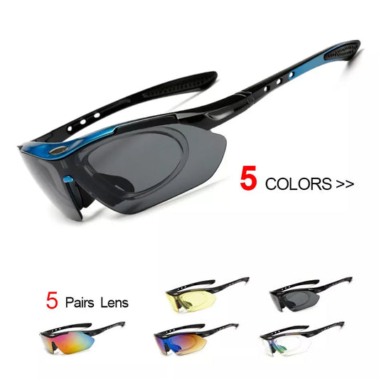 Cycling Glasses For Men's Women Men Outdoor Sports Bicycle Sunglasses MTB Road Goggles Eyewear 5 Lens Bike Equipment Driving