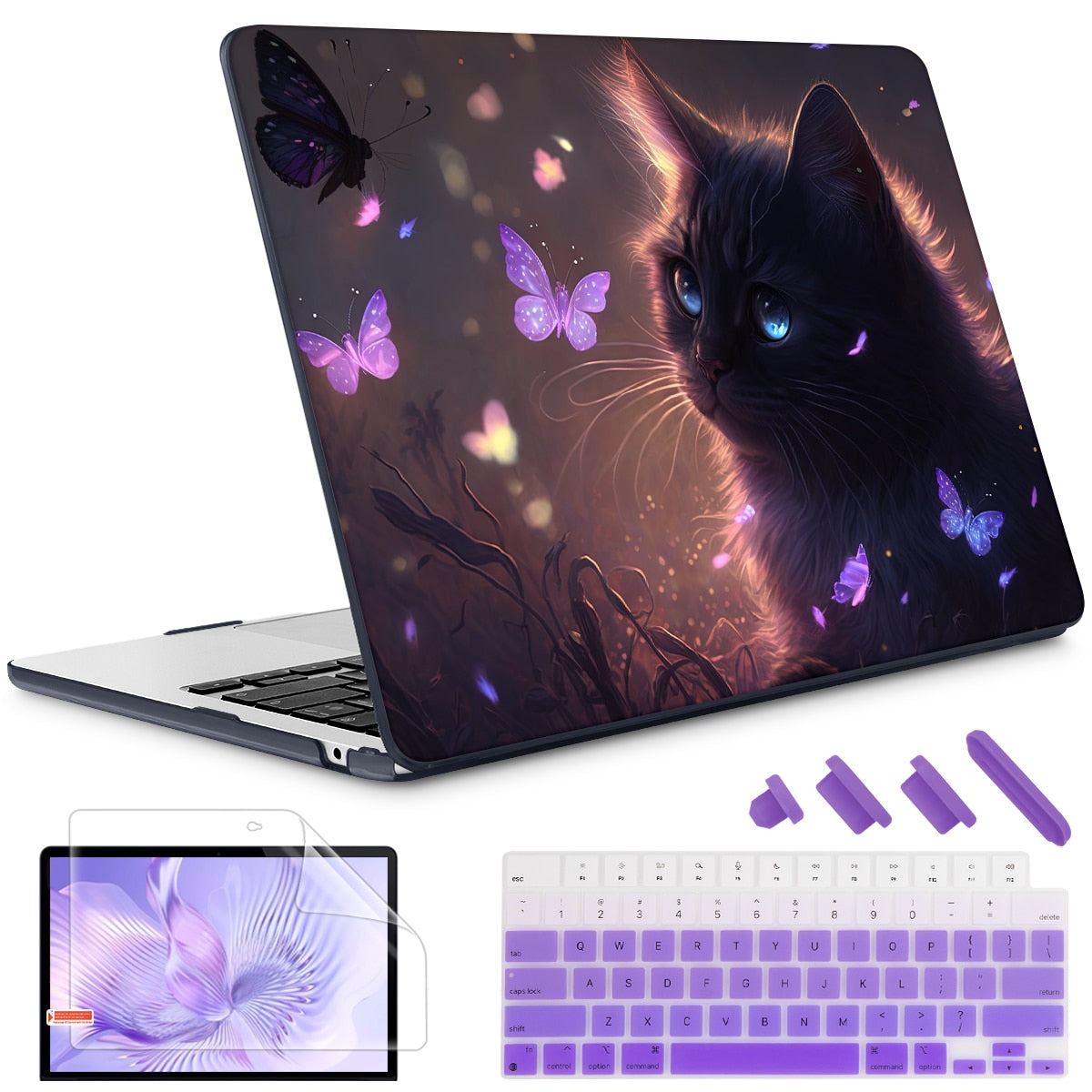 The Crown Cat Hard print case for MacBook Air Pro 13 14 16 M2 2022 2023 A2681 A2779 A2780 Retina 13.3 A1502 A2337 M1 2020 A2289