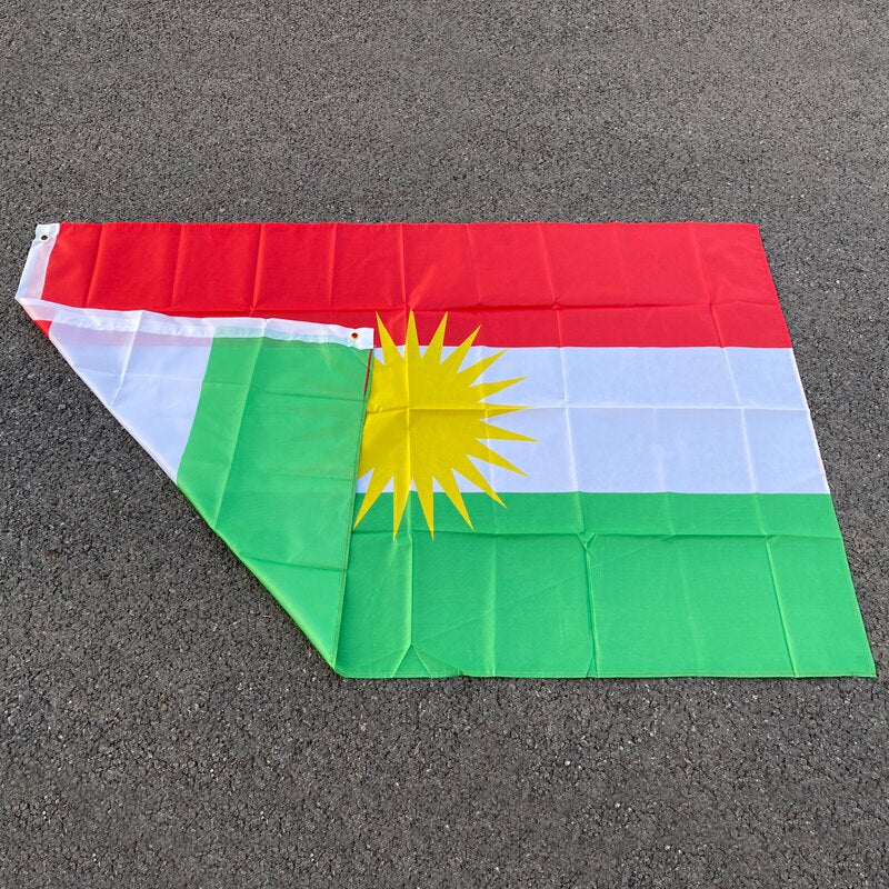 Kurdish flag 90*150cm Kurdistan Flag Kurdish Polyester Hanging Flag and Bannes 2 Sides Printed Home flag