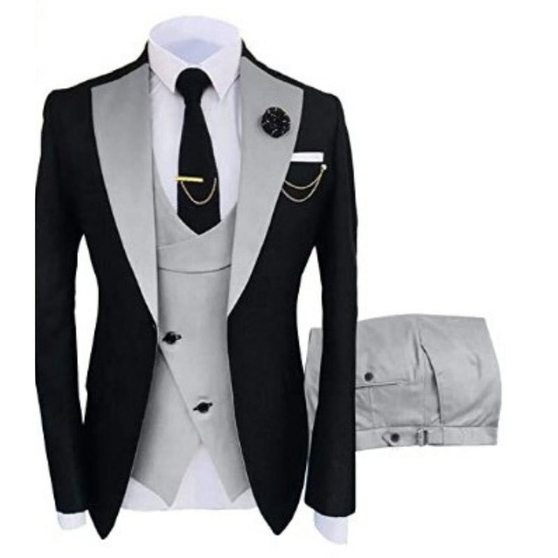 Slim Fit Fashion 3 Pieces Men Suit Formal Business Suits Champagne Beige Tuxedos for Wedding Groom Rugular Blazer+Pants+Vest