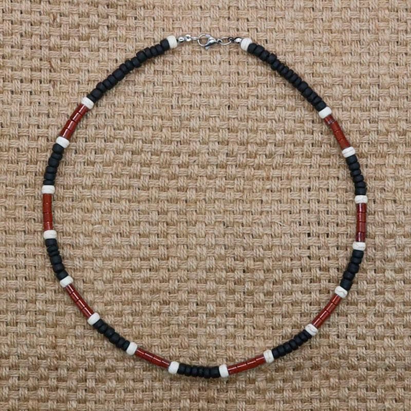 Summer Beach Bohemia Surfer Necklace For Men Simple Geometric Tribal Ethnic Coconut Shell Beaded Necklace Men Jewelry