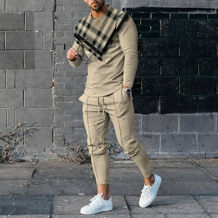 Autumn Long Sleeve+Trousers Suit Men Streetwear Casual Men Long Style Set Oversized Set Long Tracksuit Men Clothing 2 Piece Sets