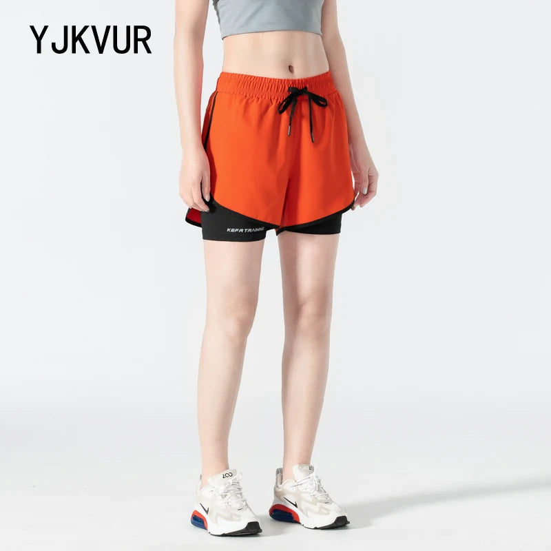 Running Shorts Women Summer Quick Dry Breathable Active Training Exercise Jogging Cycling Loose-Fit Shorts