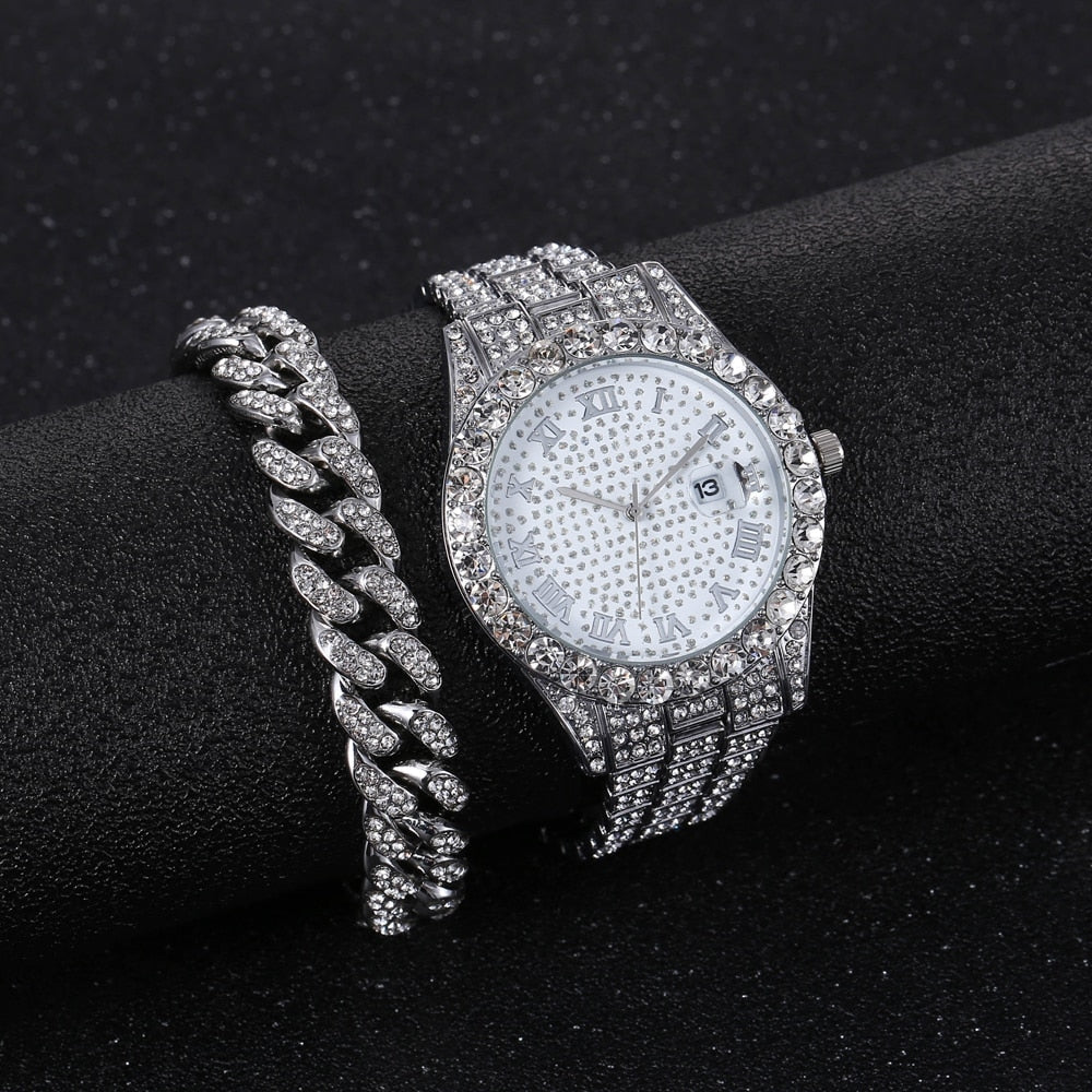 Diamond Men Women Watches Gold Watch Ladies Wrist Watch Luxury Rhinestone Unisex Bracelet Watches Female Clock Relogio Feminino