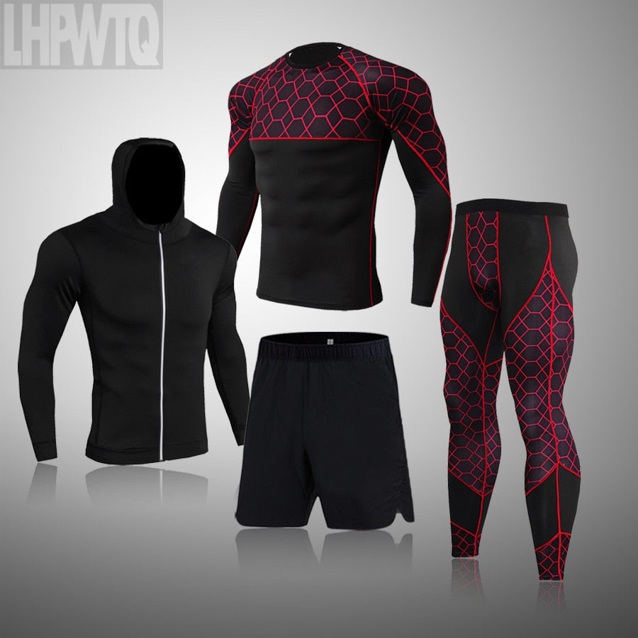 Men's Gym Tights Training Clothes Workout Jogging Sports Set Running Rashguard Tracksuit Compression Sportswear Suits For Men