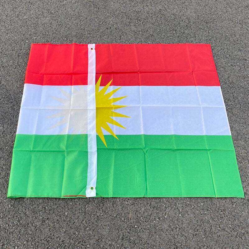 Kurdish flag 90*150cm Kurdistan Flag Kurdish Polyester Hanging Flag and Bannes 2 Sides Printed Home flag