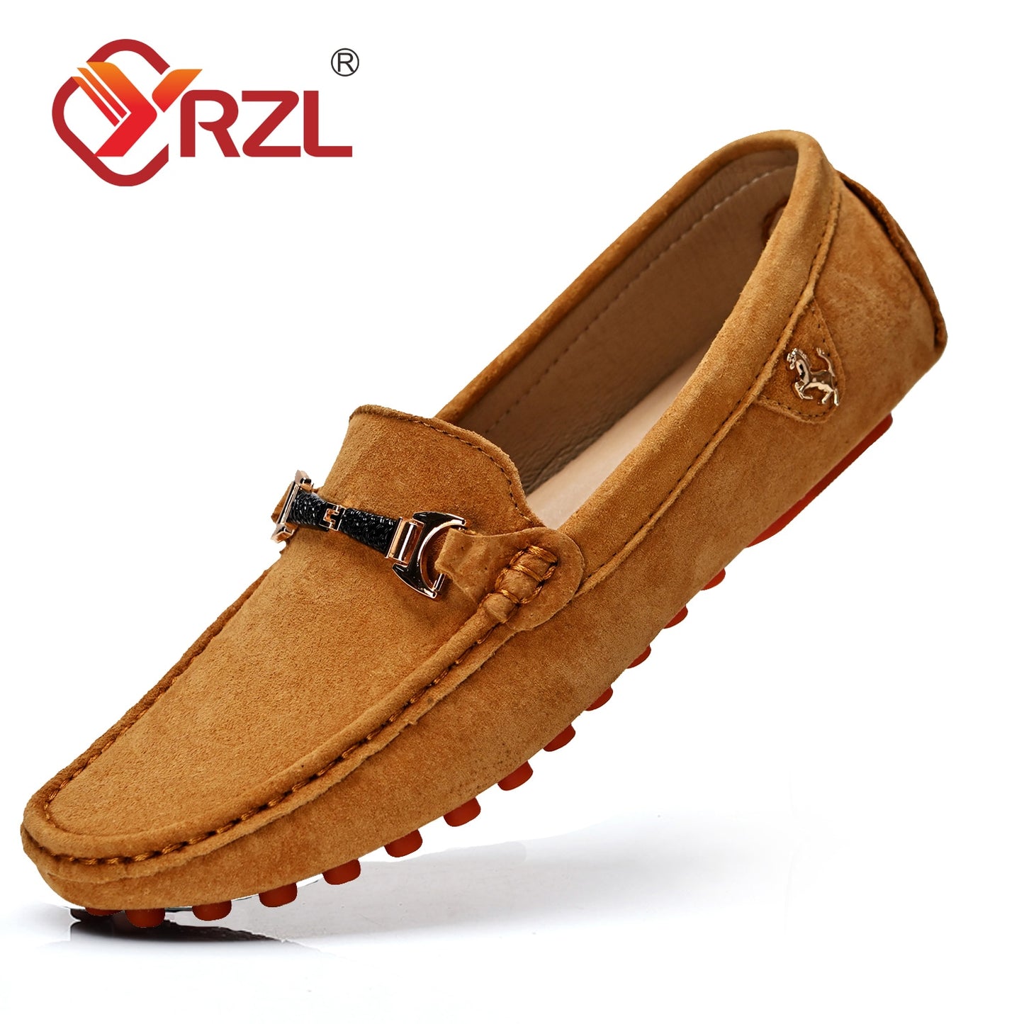 YRZL Loafers Men Big Size 48 Soft Driving Moccasins High Quality Flats Genuine Leather Shoes Men Slip-on Suede Loafers for Men