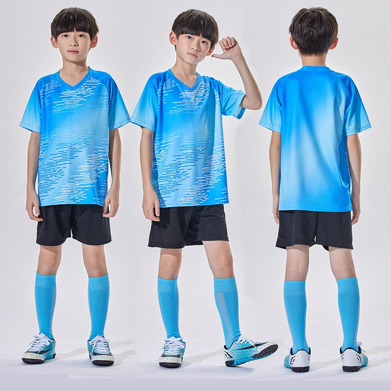 Wholesale Custom 100% Polyester Cheap Children&#39;s Soccer Jerseys Breathable Football Jersey Sets Soccer Uniform Set For Kids Y305