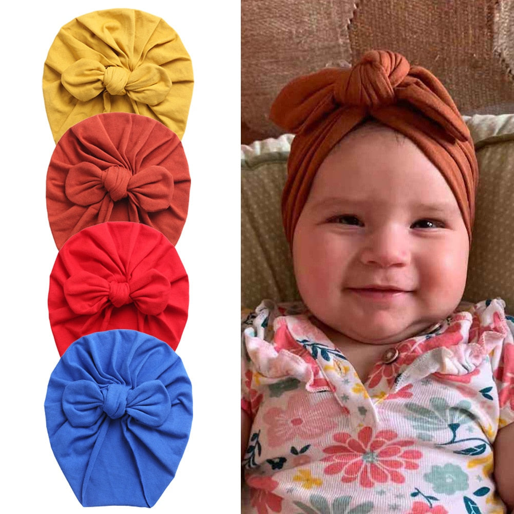 Rabbit Ears Knot Warm Indian Hat Baby Bandanas Turban Headband Girls Kids Hair Head Bands Accessories Headwrap Headdress