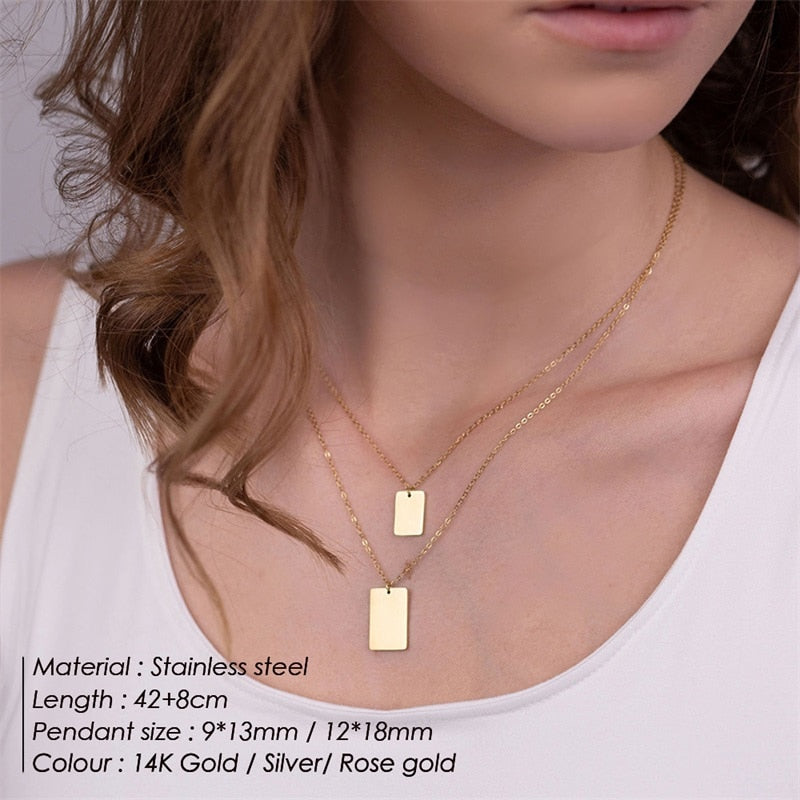 3pcs Separated Stainless Steel Layered Necklace Women Pendant &amp; Choker &amp; Chain Necklace Set Fashion Jewelry