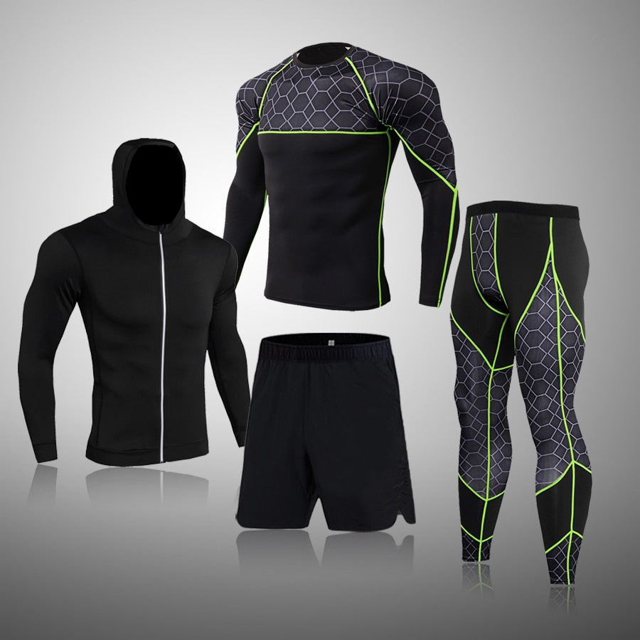 Men's Gym Tights Training Clothes Workout Jogging Sports Set Running Rashguard Tracksuit Compression Sportswear Suits For Men