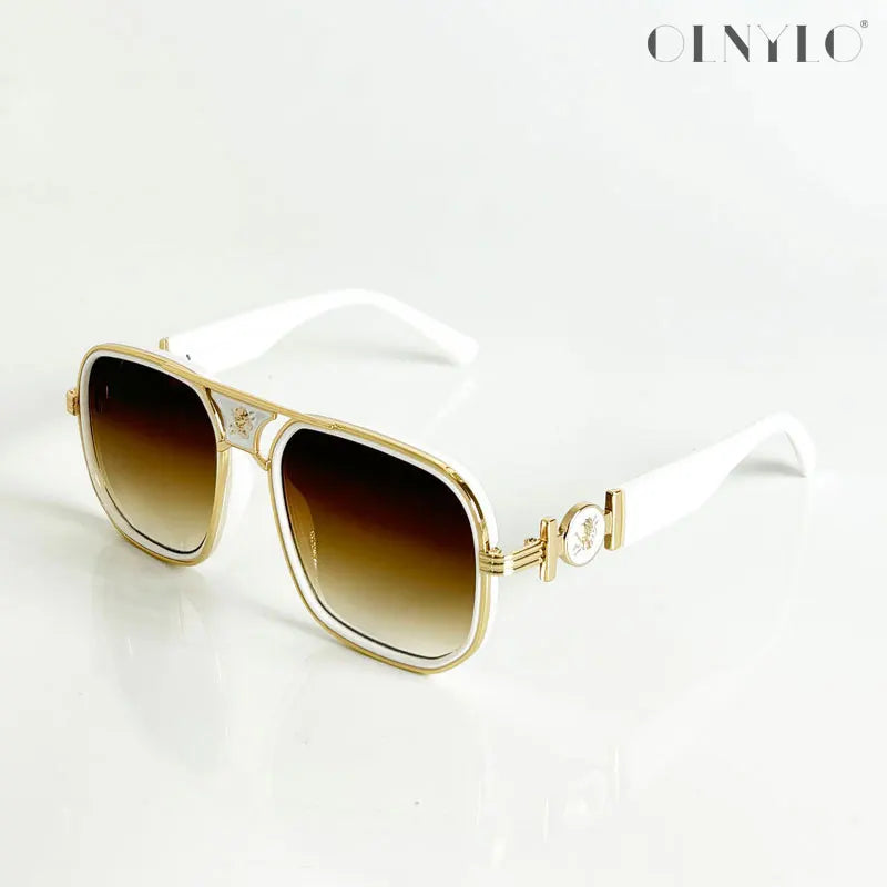 New Independent Brand Classic Fashion Metal Sunglasses For Men And Women Outdoor Travel Fishing Head Decorative Sunglasses