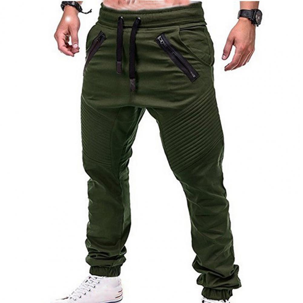 Clothes  Stylish Men Drawstring Adjustable Pockets Pants Men Trousers Stripes   for Jogging